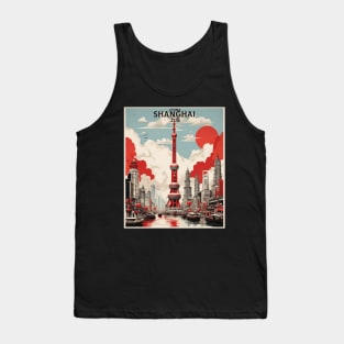 Shanghai China Vintage Poster Tourism Tank Top